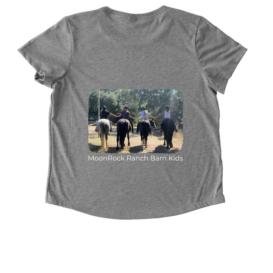 Earn it!, a Aluminum Grey Allmade Eco Triblend Women?s Scoop Neck Tee (back-view)