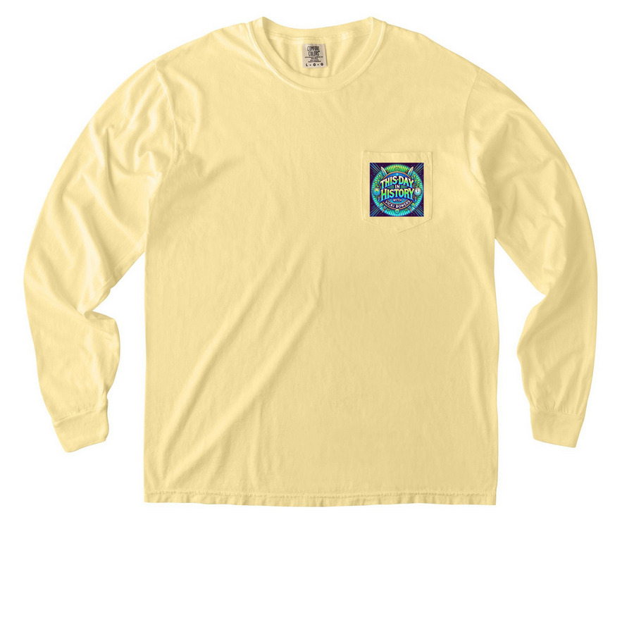 Long Sleeve Cotton Pocket Tee in Bright Colors, a Butter Comfort Colors Long Sleeve Pocket Tee