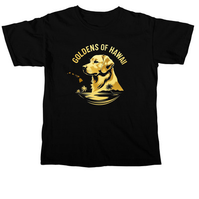 Goldens of Hawaii - gold logo, a Black Comfort Colors Unisex Tee