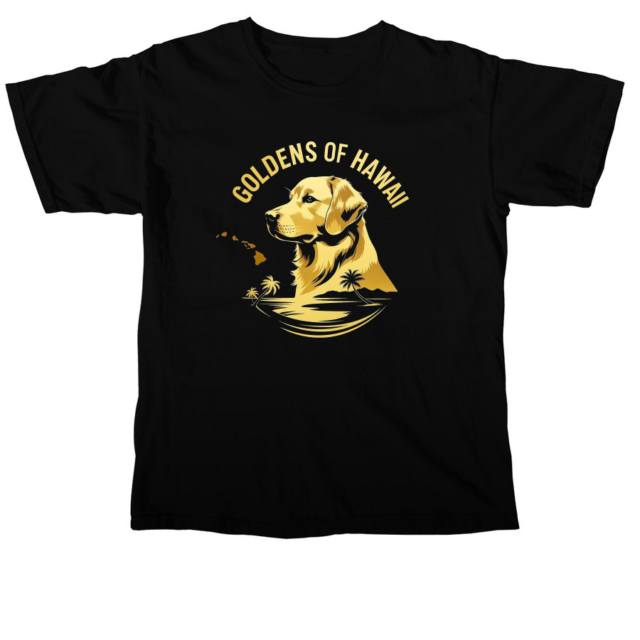 Goldens of Hawaii - gold logo, a Black Comfort Colors Unisex Tee