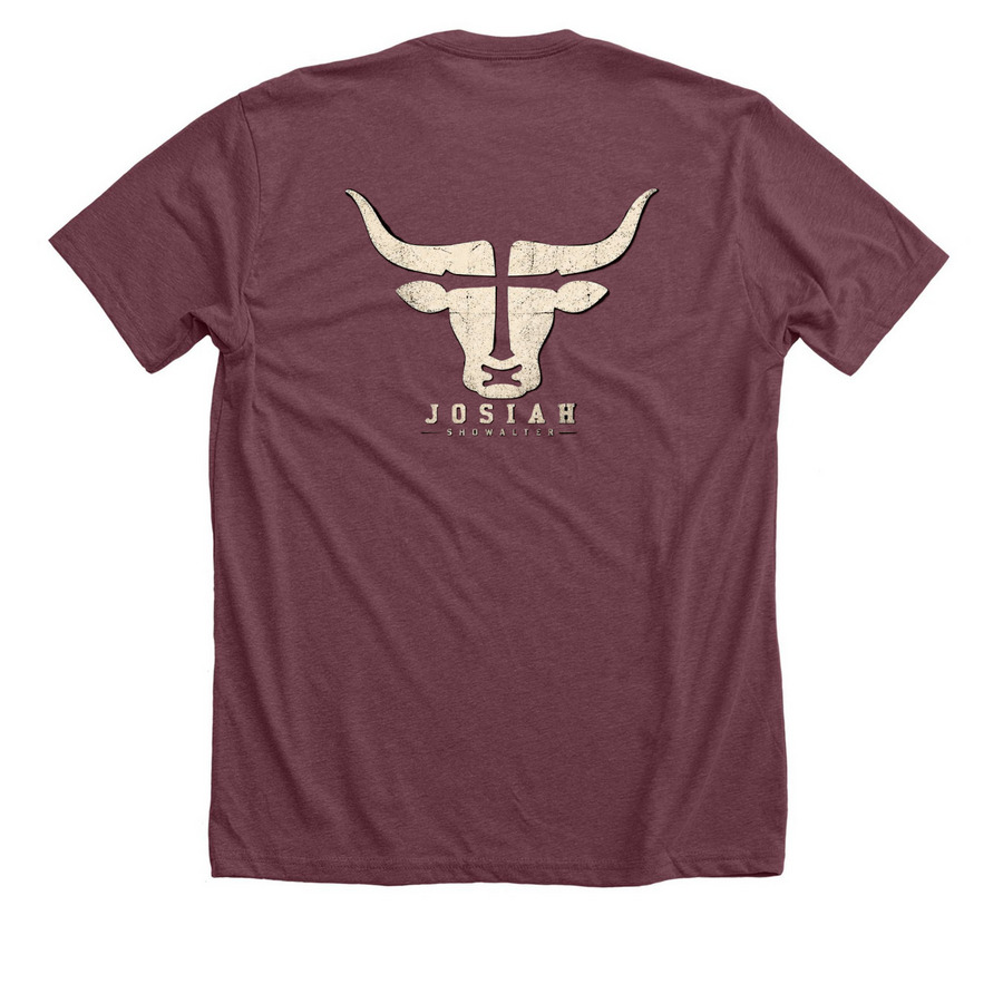 Josiah Showalter | ZUGU Records Sunrise Store, a Heather Maroon Premium Unisex Tee (back-view)