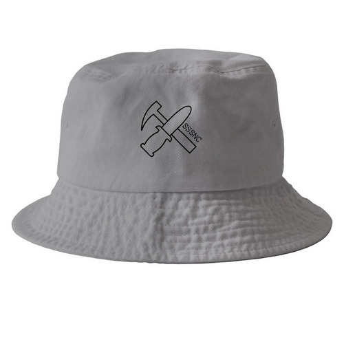 Tool Hats, a Grey Printed Bucket Hat