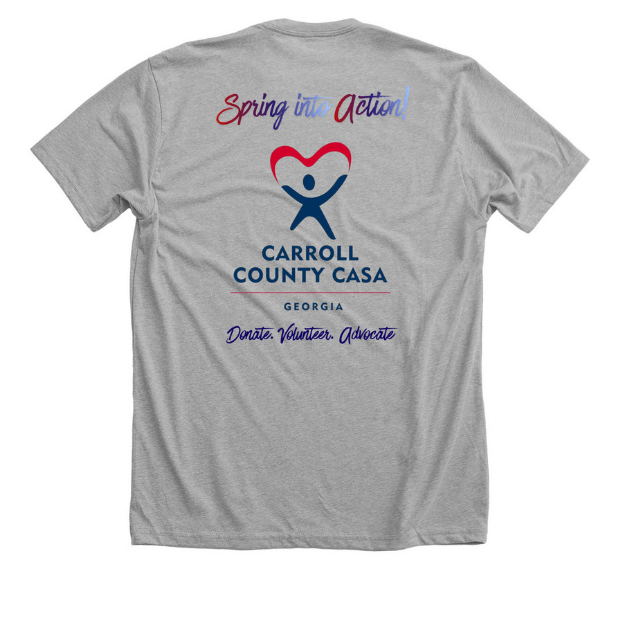 Plant Seeds of Hope with Carroll CASA, a Athletic Heather Premium Unisex Tee (back-view)