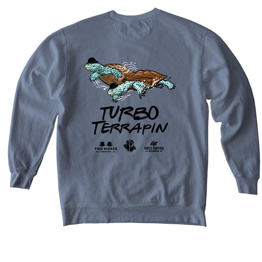 Turbo Terrapin DBS-Tee, a Blue Jean Comfort Colors Crewneck Sweatshirt (back-view)