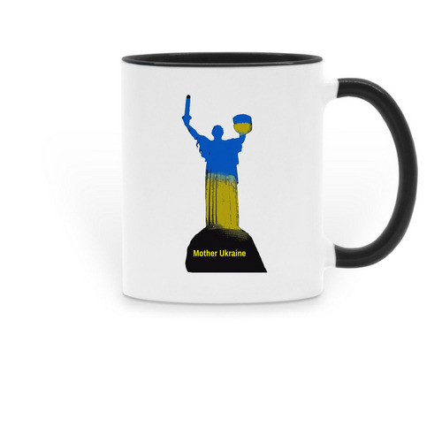 Mother Ukraine Mug, a Black Two-Tone Ceramic Mug