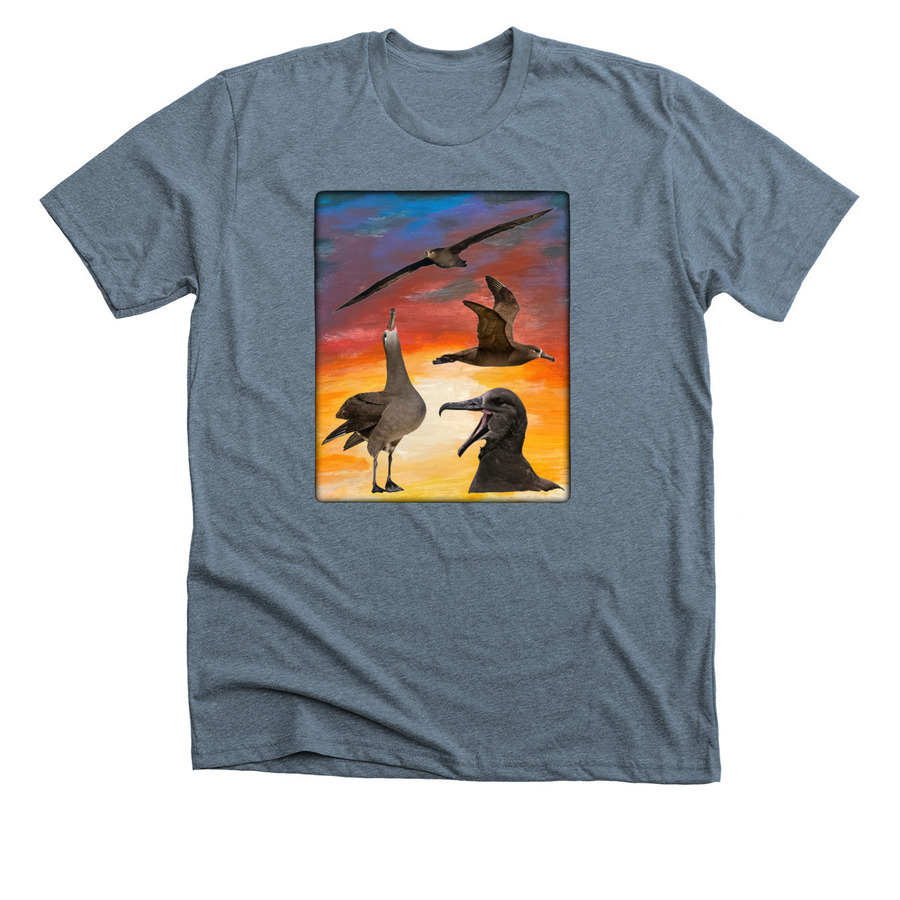 Ka'upu Sunset Shirt, a Heather Slate Premium Unisex Tee