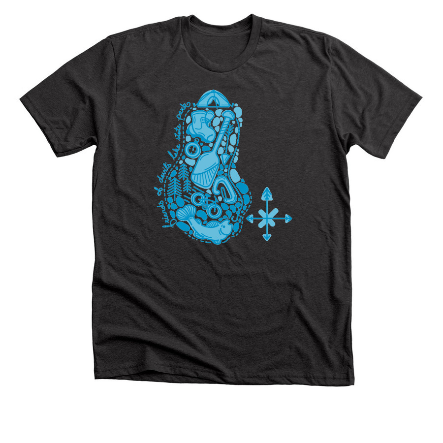 Lake Activities Design T-Shirts, a Dark Grey Heather Premium Unisex Tee