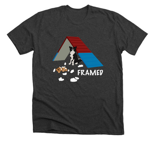 Framed, a Dark Grey Heather Premium Unisex Tee
