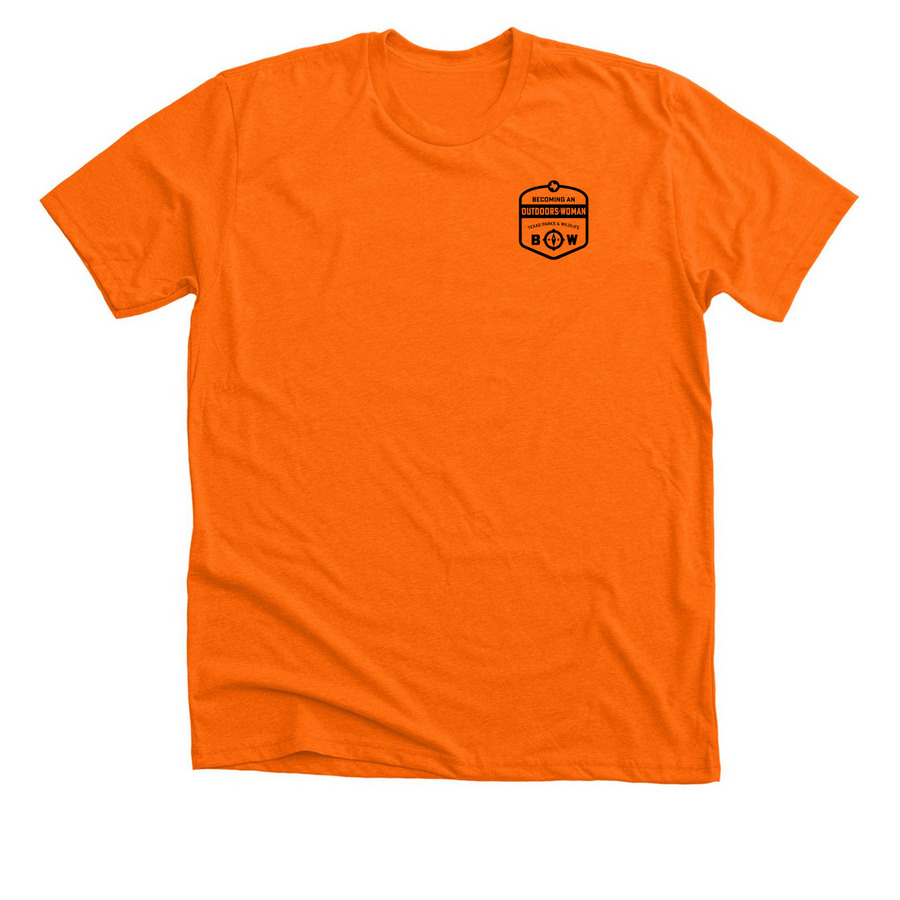 Texas BOW Volunteer T-Shirt, a Neon Orange Premium Unisex Tee