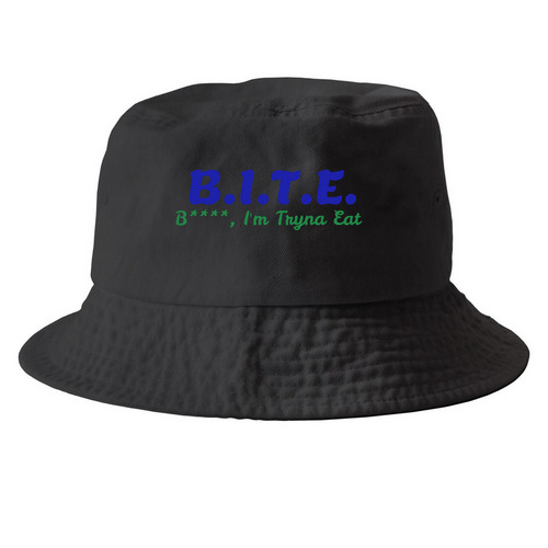 B.I.T.E. - the Bucket, a Black Printed Bucket Hat