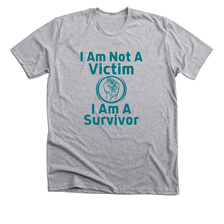 I AM NOT A VICTIM, a Athletic Heather Premium Unisex Tee
