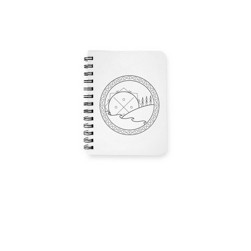 Logo Outline Notebook, a White Spiral Notebook