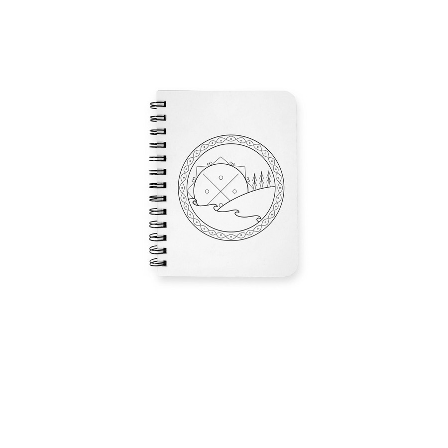 Logo Outline Notebook, a White Spiral Notebook