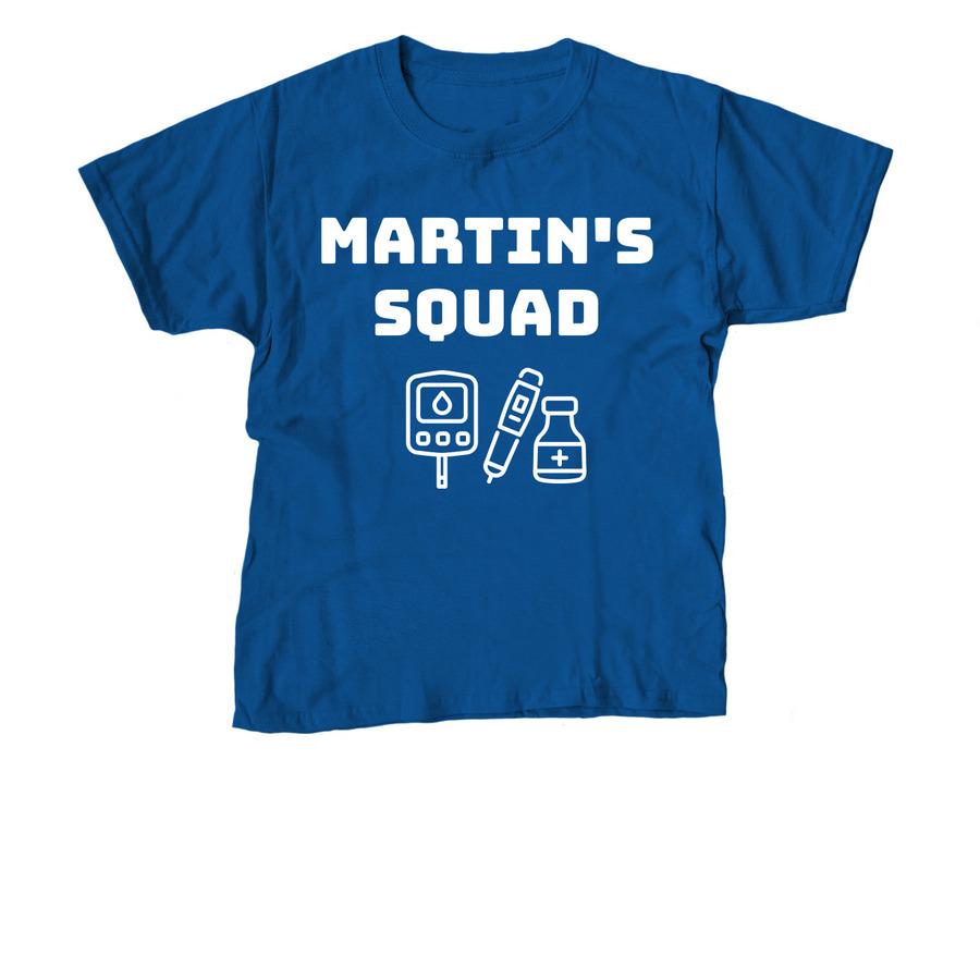 Martin's T1D Squad, a Royal Blue Youth Unisex Tee