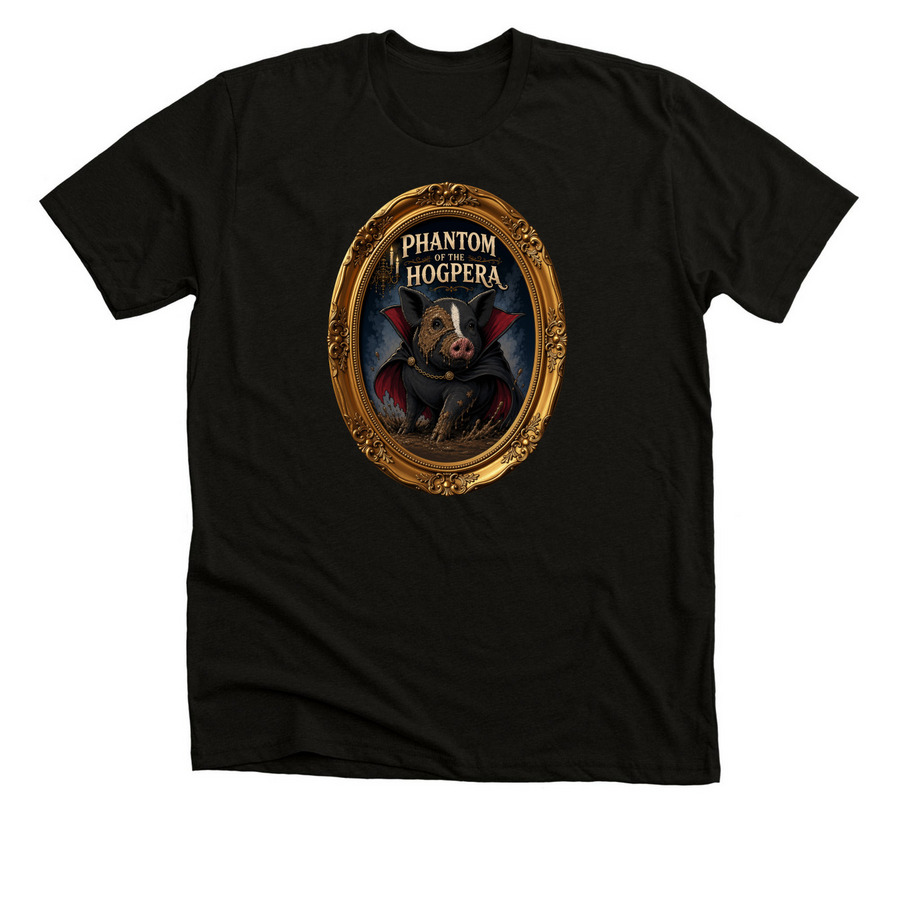Hagan Phantom of the Hogpera Tee, a Black Heather Premium Unisex Tee