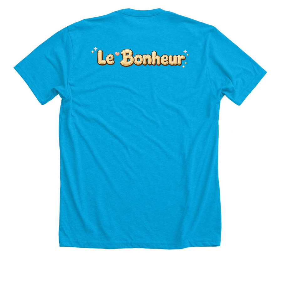 Le Bonheur : Bear-y Strong&nbsp;, a Neon Blue Premium Unisex Tee (back-view)