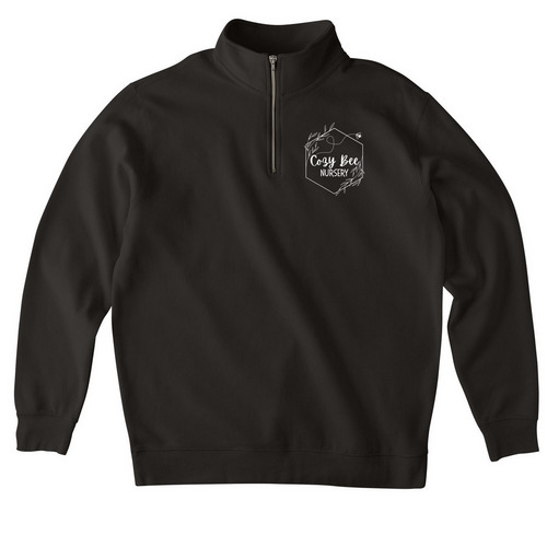 Cozy Bee Logo Quarter Zip, a Black Midweight Quarter Zip Pullover