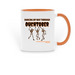 Dancing through Ouchtober Mugs, a Orange Two-Tone Ceramic Mug