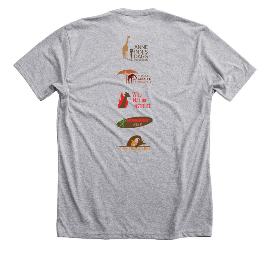World Giraffe Week 2025, a Athletic Heather Premium Unisex Tee (back-view)