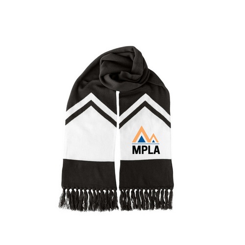 MPLA Logo Scarf, a Black/ White Two-Tone Gameday Scarf