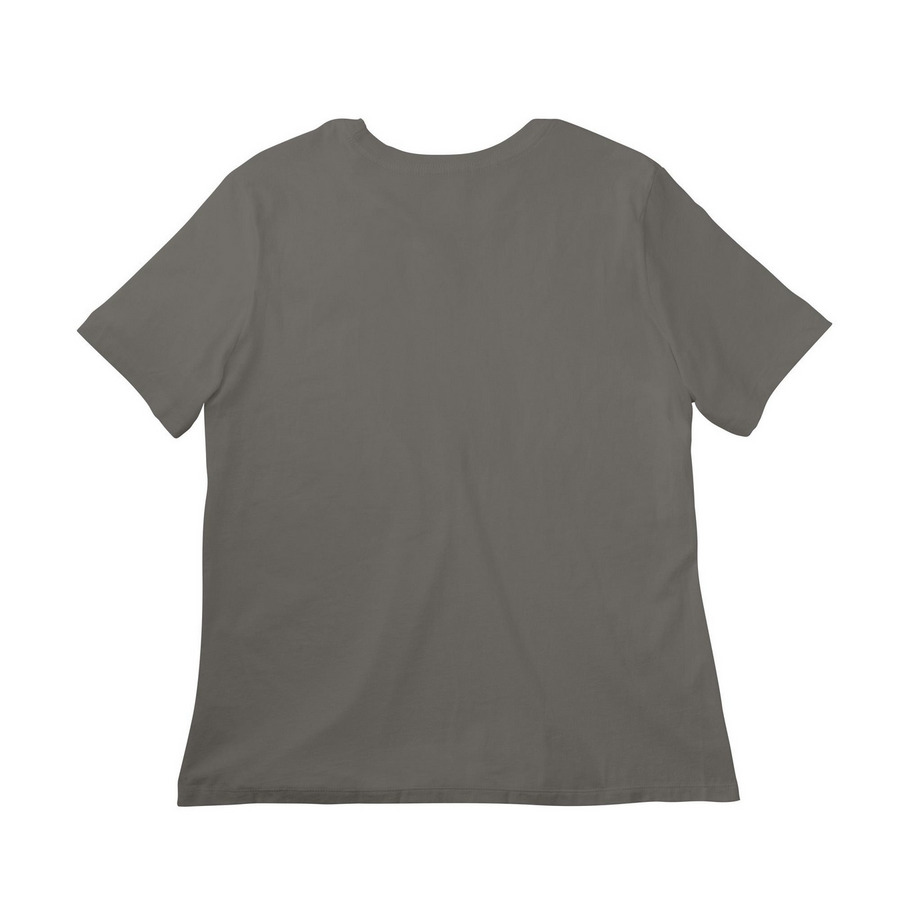 In A Hard World, Kindness Lives Here, a Asphalt Women?s Relaxed Cotton Tee (back-view)