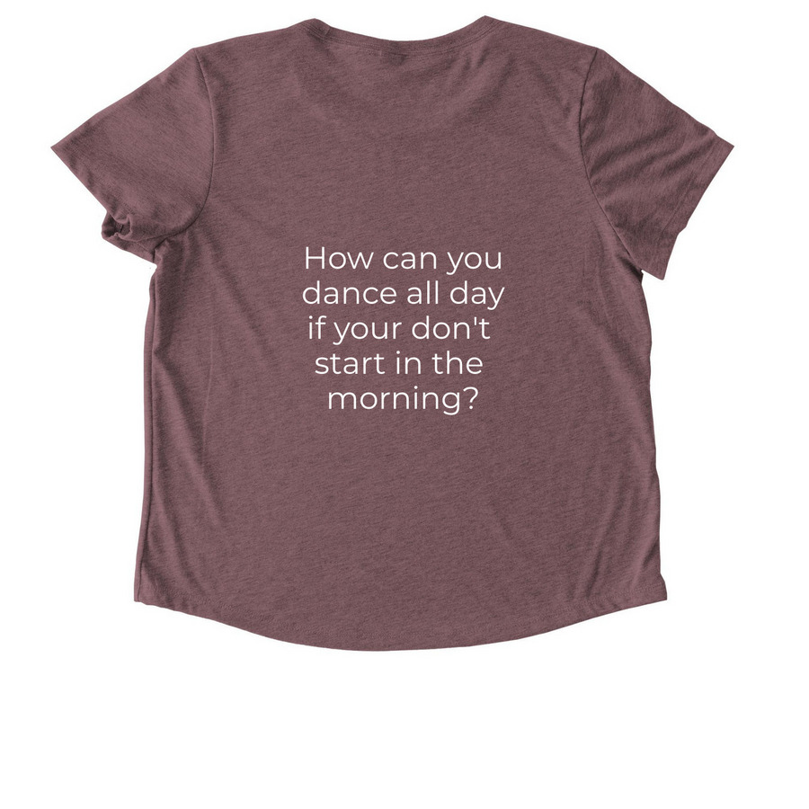 Cancer Dancer/ How can you dance all day..., a Vintage Rose Allmade Eco Triblend Women?s Scoop Neck Tee (back-view)