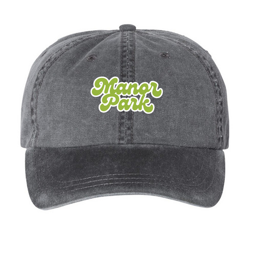 Hats, a Black Printed Pigment Dye Baseball Cap