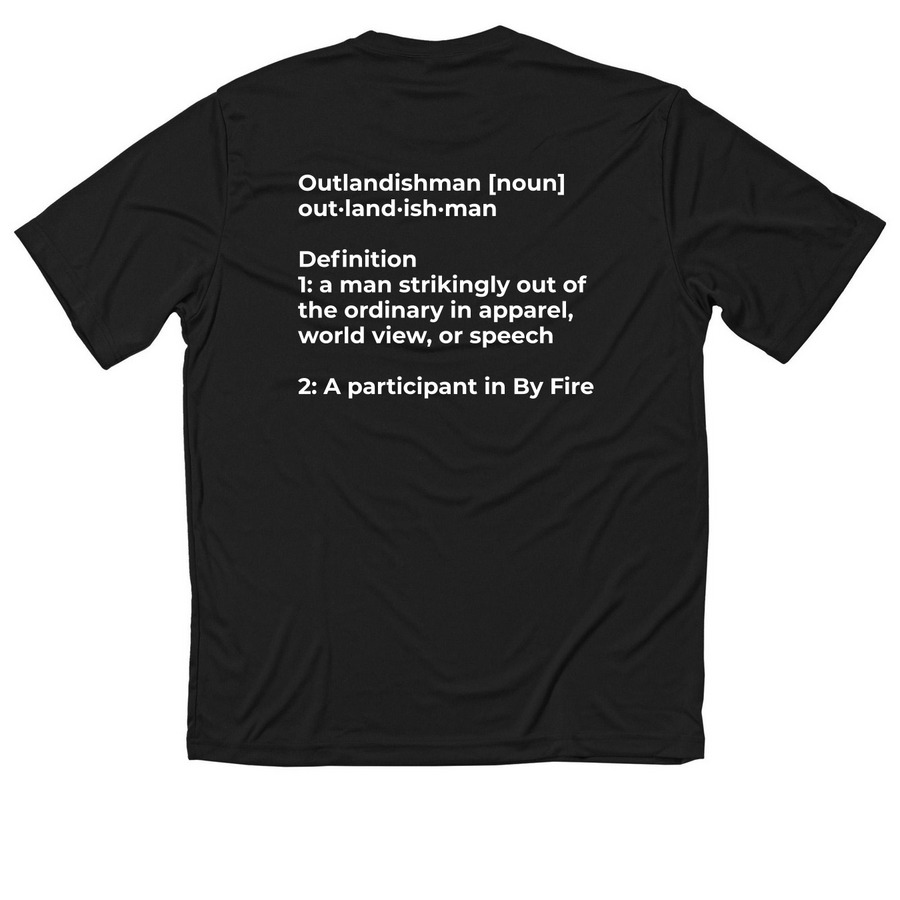 The Outlandishman, a Black Classic Performance Tee (back-view)
