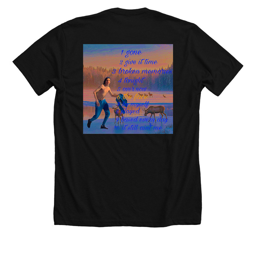 Frozen lake&nbsp;, a Solid Black Blend Premium Unisex Tee (back-view)