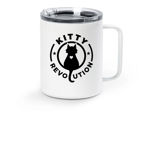 Travel Mug, a White Stainless Steel Travel Mug