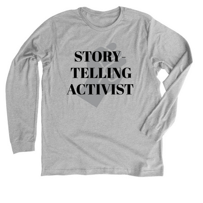 BTN-Storytelling Activist, a Athletic Heather Premium Long Sleeve Tee
