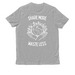 Share More, Waste Less, a Granite Grey Heather Allmade Organic Cotton Unisex Tee