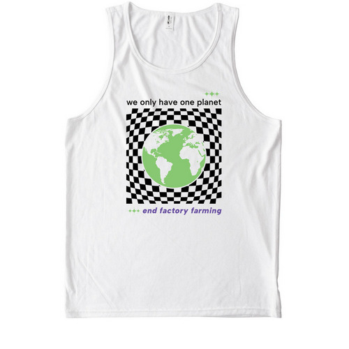 We Only Have One Planet, a Bright White Allmade Eco Triblend Tank