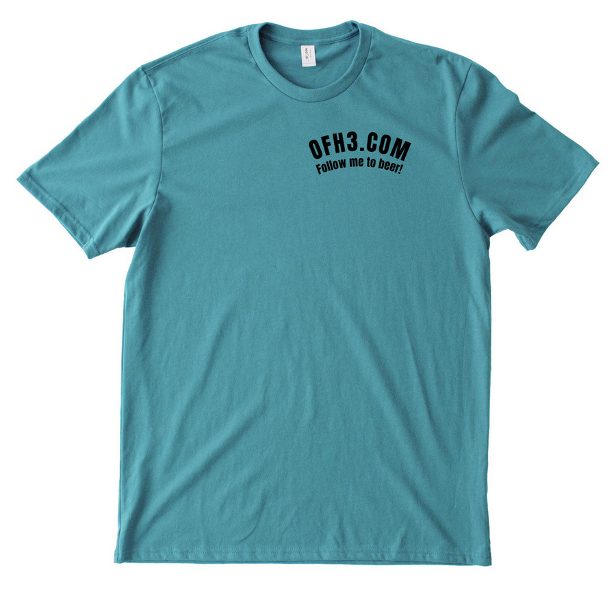 OFH3 Logo On Back, a Oceanic Teal Allmade Heavyweight Recycled Cotton Tee
