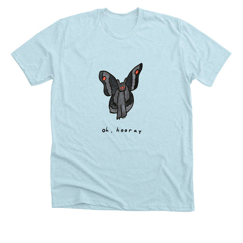 sad mothman, a Heather Ice Blue Premium Unisex Tee