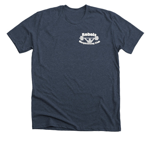 Rebel Against WEAKNESS, a Heather Midnight Navy Premium Unisex Tee