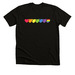 Rainbow Hearts, a Black Heather Premium Unisex Tee