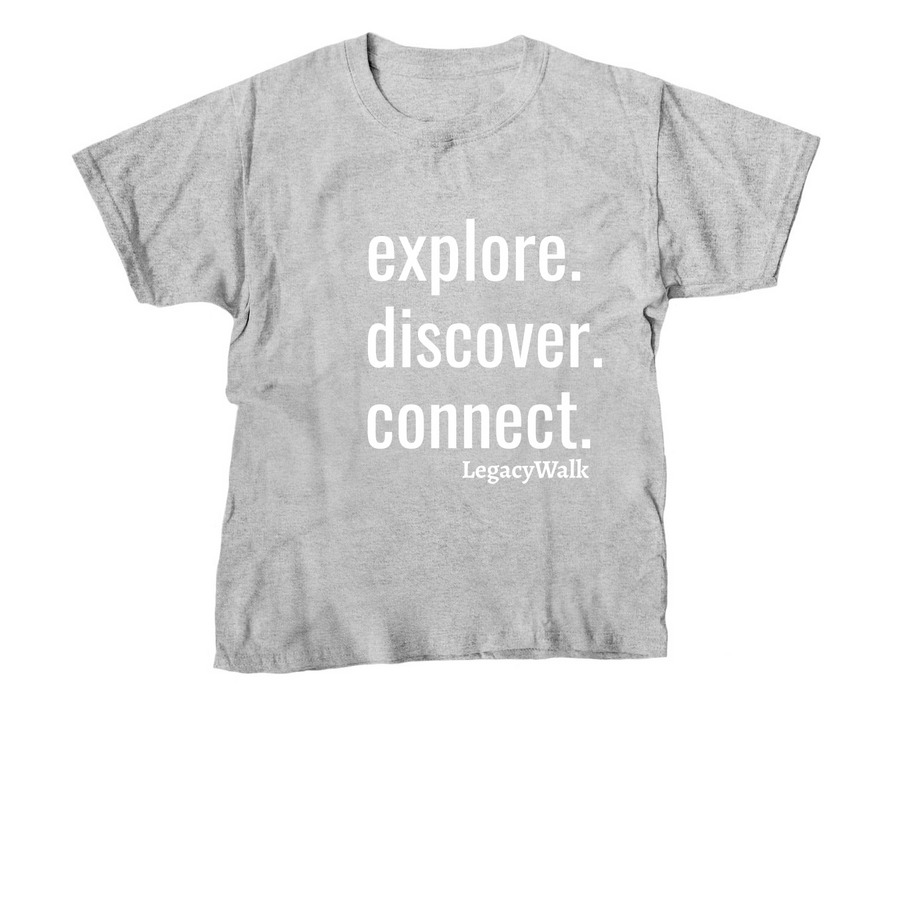 Explore. Discover. Connect., a Sport Grey Youth Unisex Tee