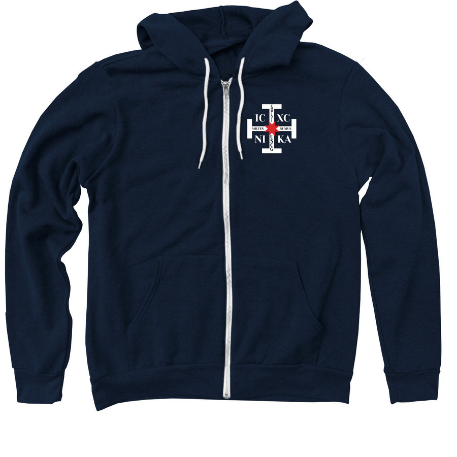 Proud of Our Coastguardsman Quebec 208, a Navy Zip Up Hoodie