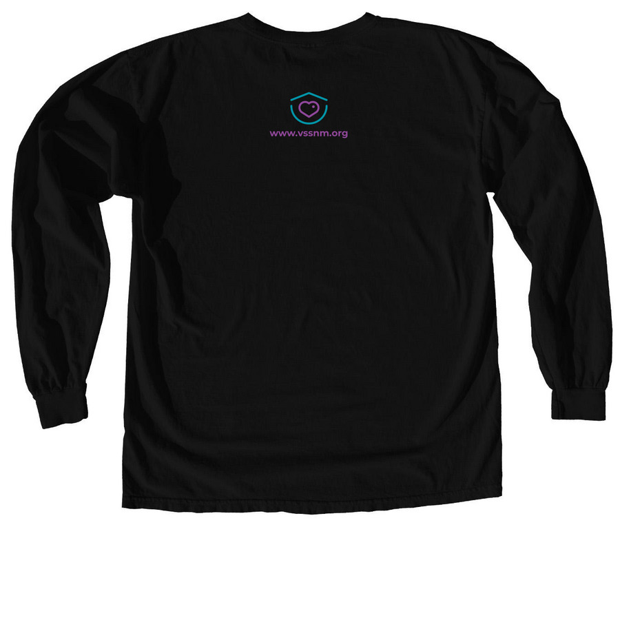 Official VSS #VerySpecialShirts, a Black Comfort Colors Long Sleeve Tee (back-view)