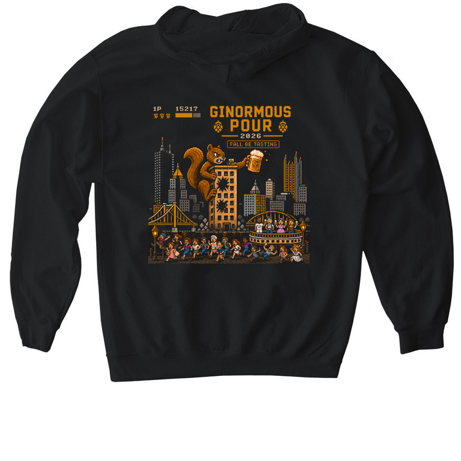 GP 2026, a Black Gildan Softstyle Pullover Hoodie (back-view)