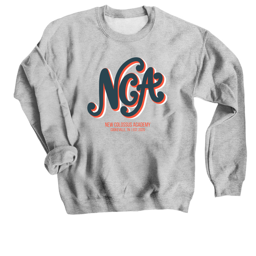 Cookeville NCA Vintage Script, a Sport Grey Crewneck Sweatshirt