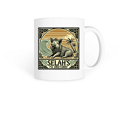 Support Selah's Pig Sanctuary, a White Coffee Mug