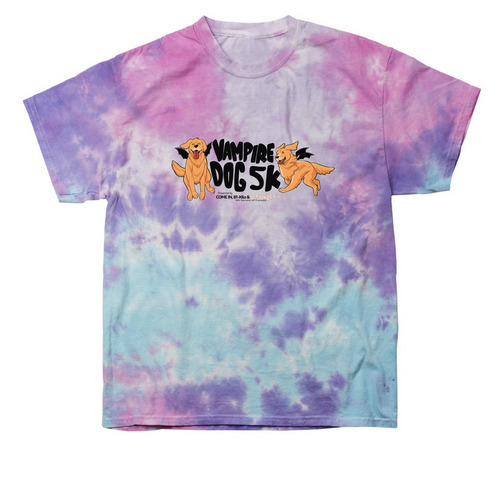 Vampire Dog 5K (Wings!), a Cotton Candy Classic Tie Dye Tee