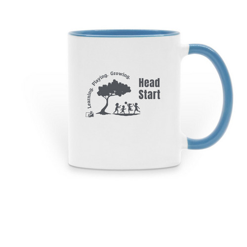 Learning. Playing. Growing. No Kansas, a Light Blue Two-Tone Ceramic Mug