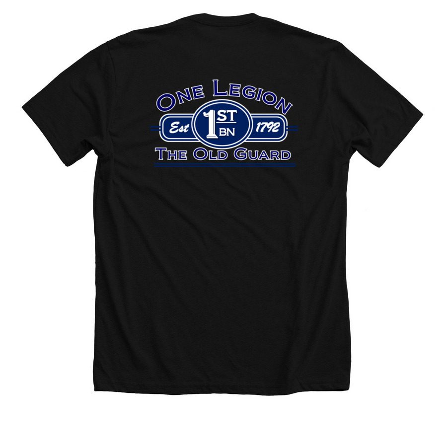 Folded Flag Apparel, a Solid Black Blend Premium Unisex Tee (back-view)