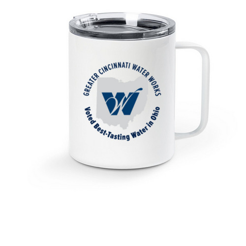 GCWW - Voted Best-Tasting Water in Ohio, a White Stainless Steel Travel Mug