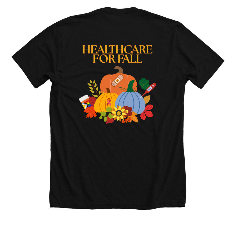 pumpkins, a Solid Black Blend Premium Unisex Tee (back-view)