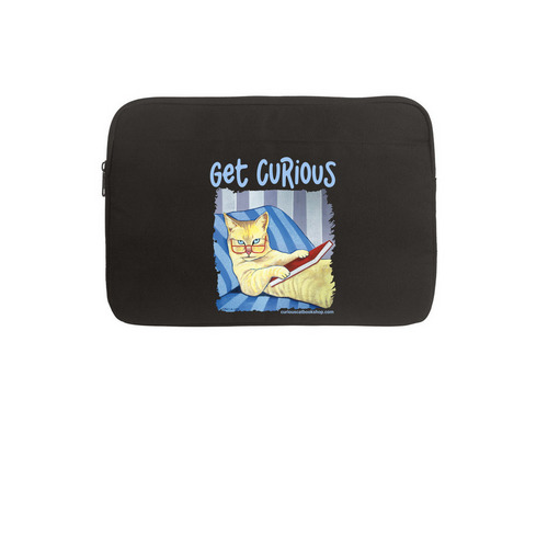 &nbsp;Get Curious laptop sleeve (Diego), a Black Canvas Laptop Sleeve