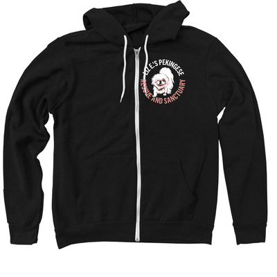 I love the Pekends! (Pocket Print), a Black Zip Up Hoodie